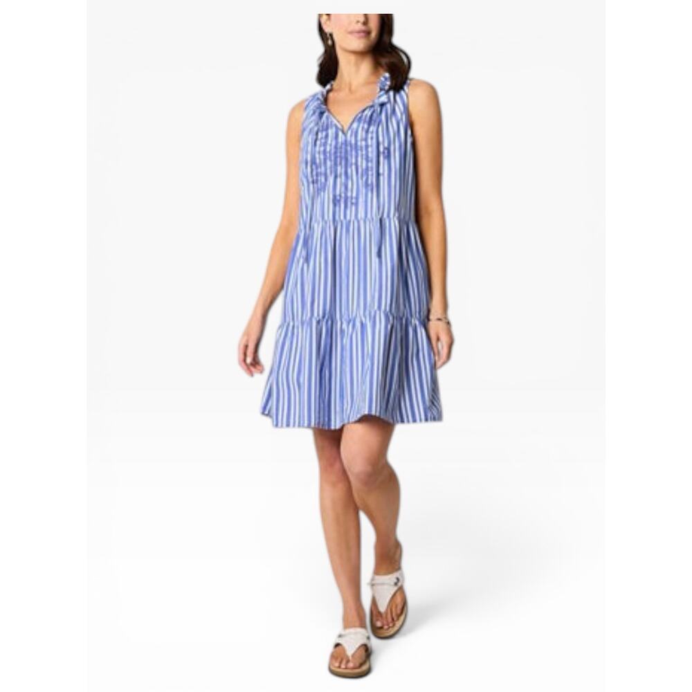 St. John’s Bay Sleeveless Tiered Striped Dress M NWT - Picture 2 of 7